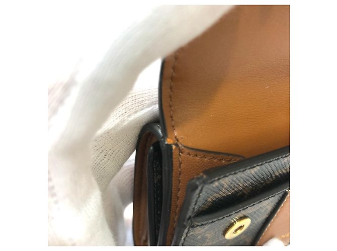 Céline CELINE Triomphe Piccola Wallet Trifold Compatta Marrone Marrone scuro - vista 15