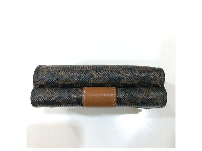 Céline CELINE Triomphe Piccola Wallet Trifold Compatta Marrone Marrone scuro - vista 6
