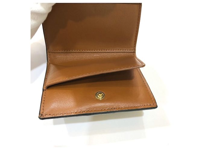 Céline CELINE Triomphe Piccola Wallet Trifold Compatta Marrone Marrone scuro - vista 9