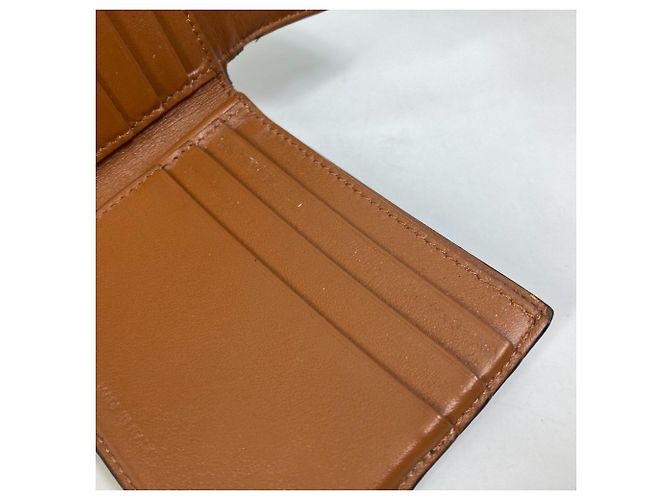Céline Celine Triomphe braune Leder-Bifold-Geldbörse Dunkelbraun - Ansicht 11