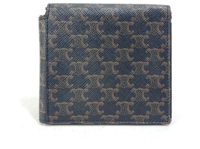 Céline Celine Triomphe braune Leder-Bifold-Geldbörse Dunkelbraun - Ansicht 2