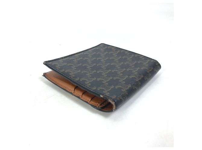 Céline Celine Triomphe braune Leder-Bifold-Geldbörse Dunkelbraun - Ansicht 4
