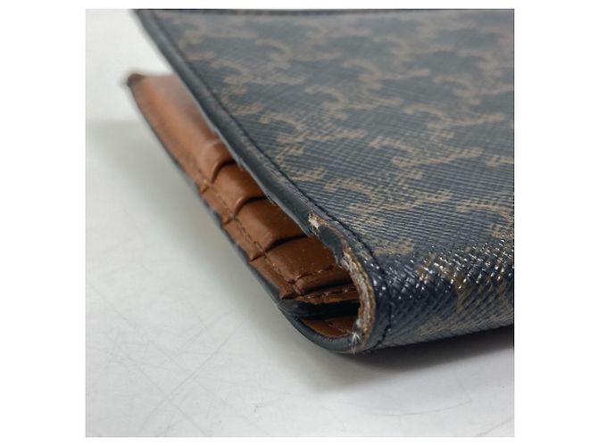 Céline Celine Triomphe braune Leder-Bifold-Geldbörse Dunkelbraun - Ansicht 6