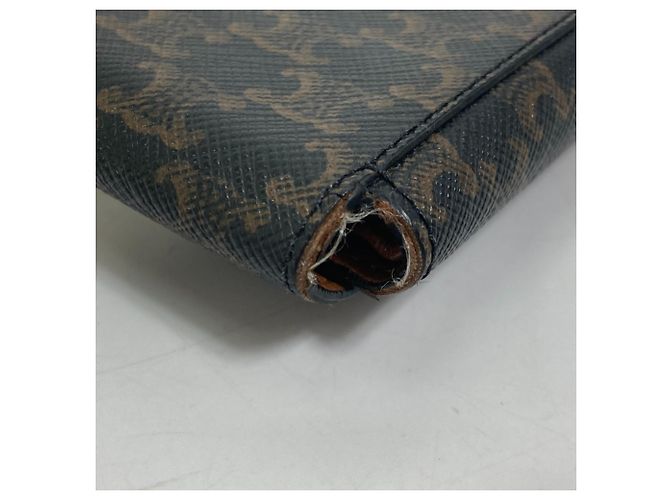Céline Celine Triomphe braune Leder-Bifold-Geldbörse Dunkelbraun - Ansicht 7