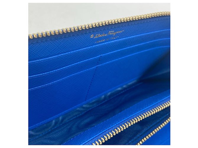 Cartera larga de cuero azul Salvatore Ferragamo - vista 10