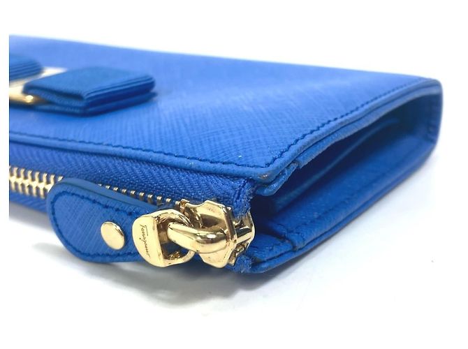 Cartera larga de cuero azul Salvatore Ferragamo - vista 3