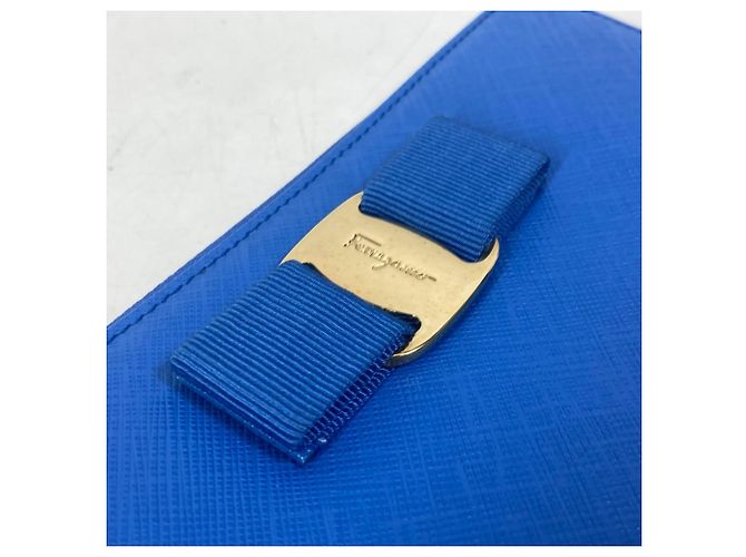 Cartera larga de cuero azul Salvatore Ferragamo - vista 5