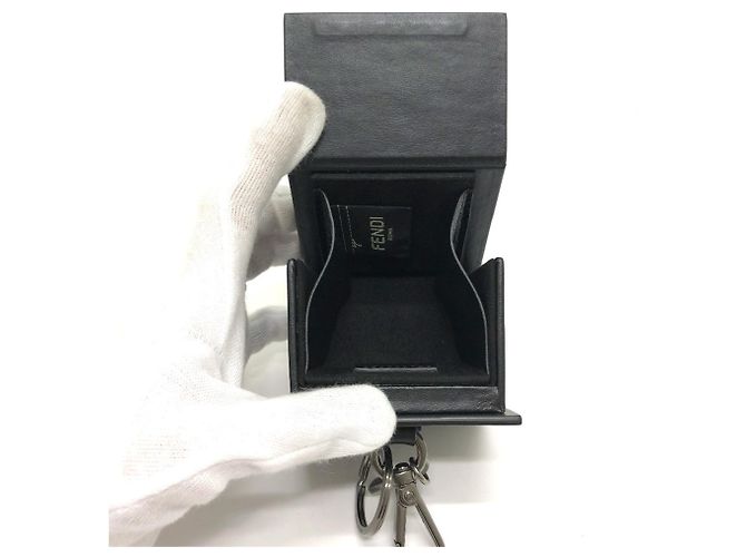 Portachiavi Mini Box Charm Logo Fendi 7AR894 Nero - vista 7