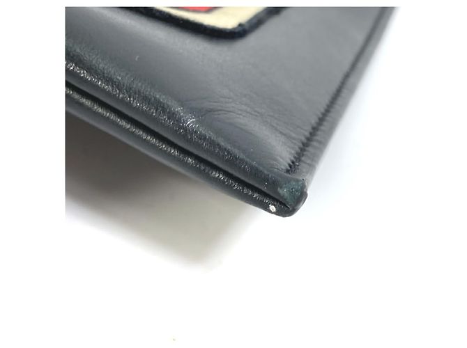 Clutch de couro preto Yves Saint Laurent - vista 10