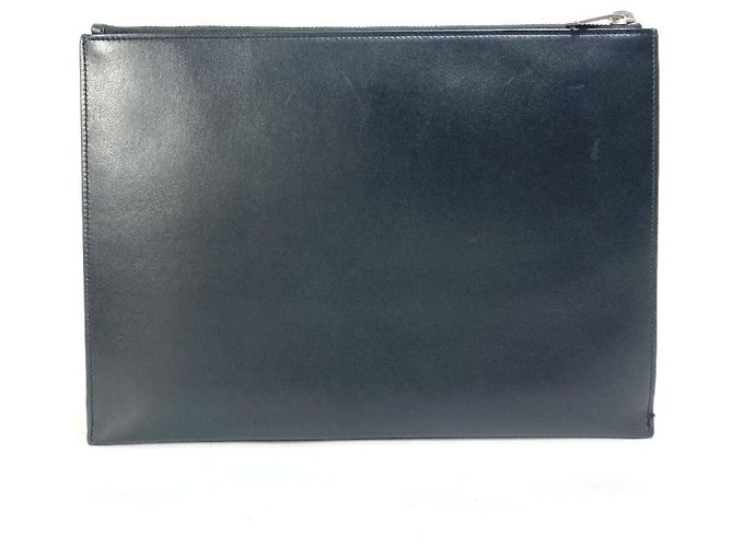 Clutch de couro preto Yves Saint Laurent - vista 2