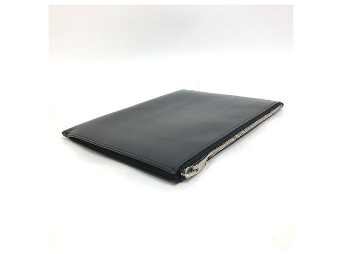 Clutch de couro preto Yves Saint Laurent - vista 5