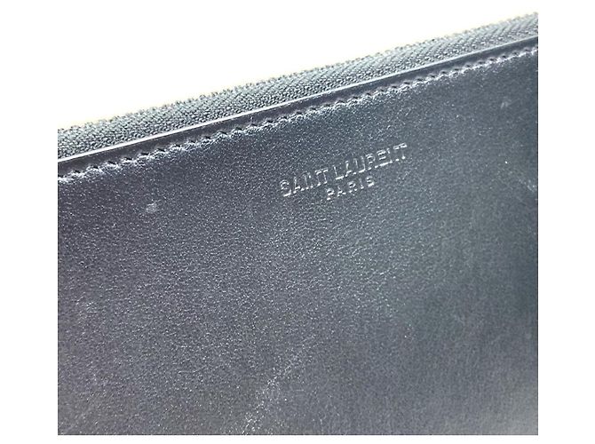 Clutch de couro preto Yves Saint Laurent - vista 7