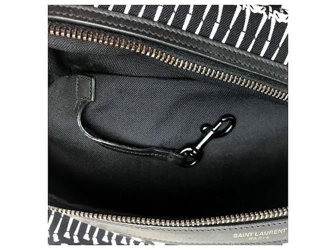Yves Saint Laurent Skull Print Canvas Backpack - view 12