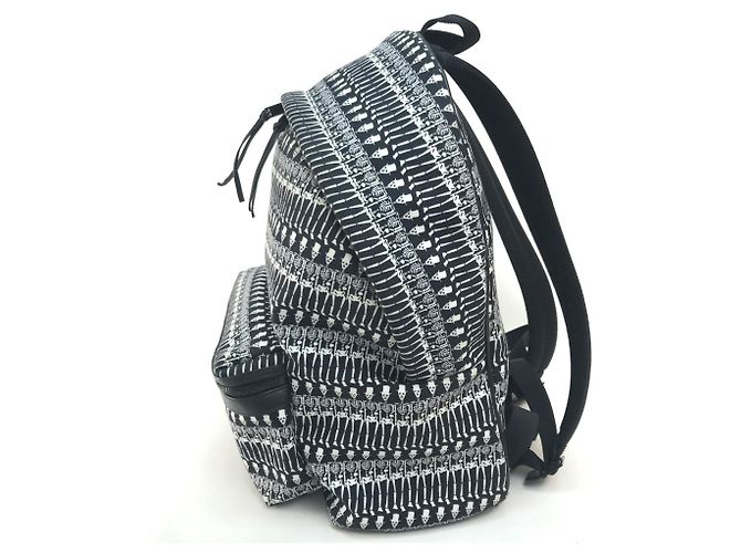 Yves Saint Laurent Skull Print Canvas Backpack - view 3