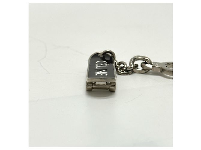 Céline Celine Skateboard Bag Charm Keychain Black Silvery - view 4