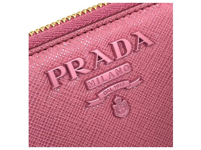 Cartera larga de cuero Saffiano Prada Rosa - vista 10