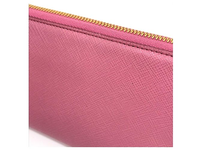 Cartera larga de cuero Saffiano Prada Rosa - vista 11