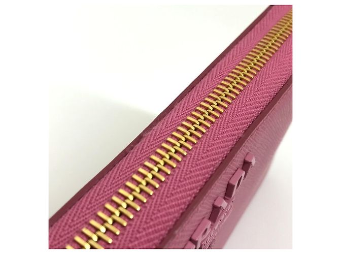 Cartera larga de cuero Saffiano Prada Rosa - vista 12