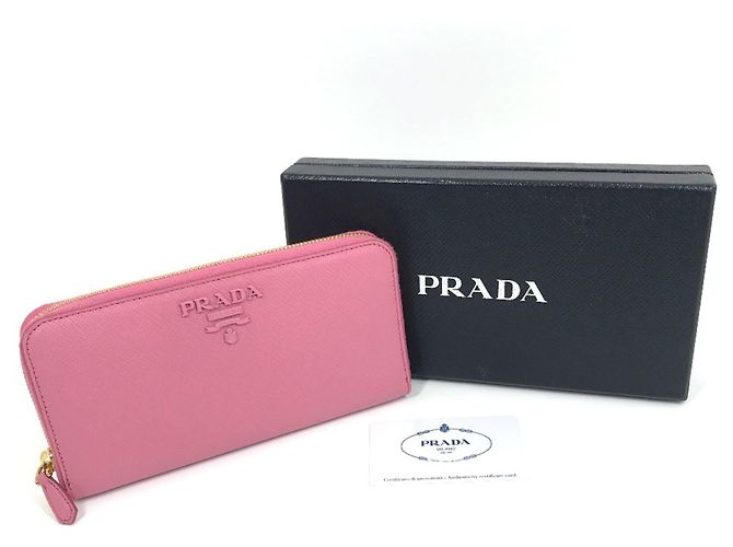 Cartera larga de cuero Saffiano Prada Rosa - vista 16