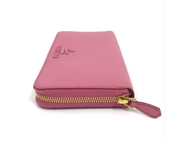 Cartera larga de cuero Saffiano Prada Rosa - vista 4