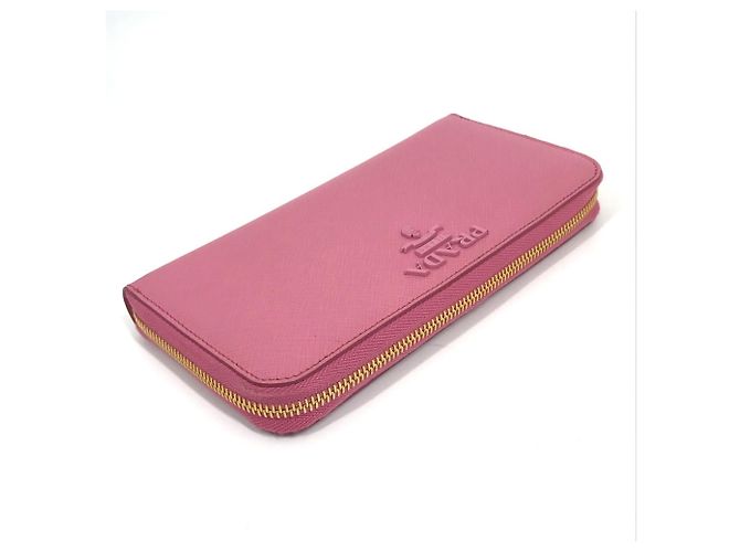 Cartera larga de cuero Saffiano Prada Rosa - vista 5