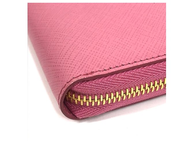 Cartera larga de cuero Saffiano Prada Rosa - vista 6