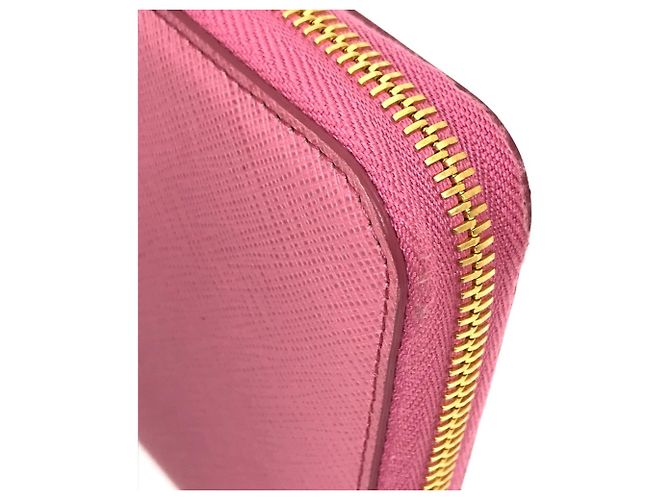 Cartera larga de cuero Saffiano Prada Rosa - vista 8