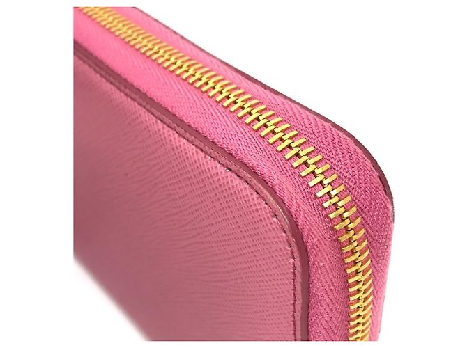 Cartera larga de cuero Saffiano Prada Rosa - vista 9