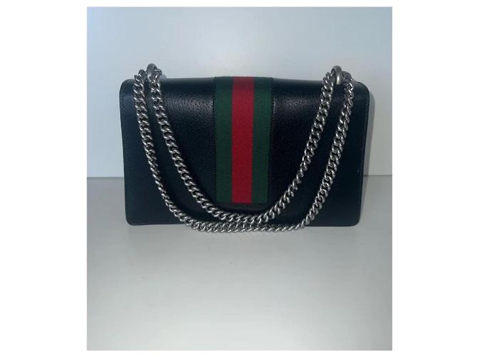 Borsa a mano Gucci Dionysus in pelle liscia nera Nero - vista 3