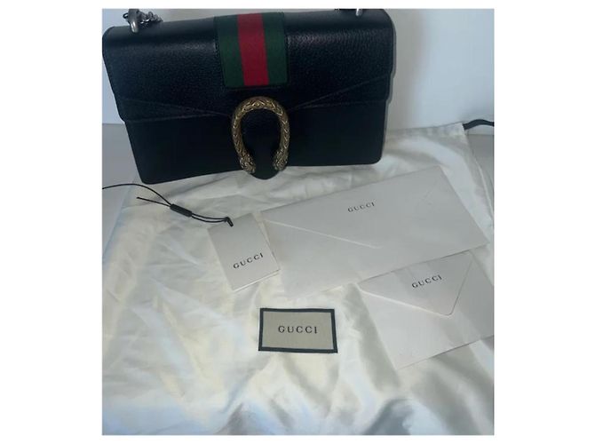 Borsa a mano Gucci Dionysus in pelle liscia nera Nero - vista 8