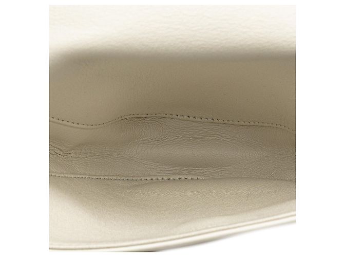 Céline Celine Bolsa transversal triangular em couro de bezerro liso branco com logo - vista 4