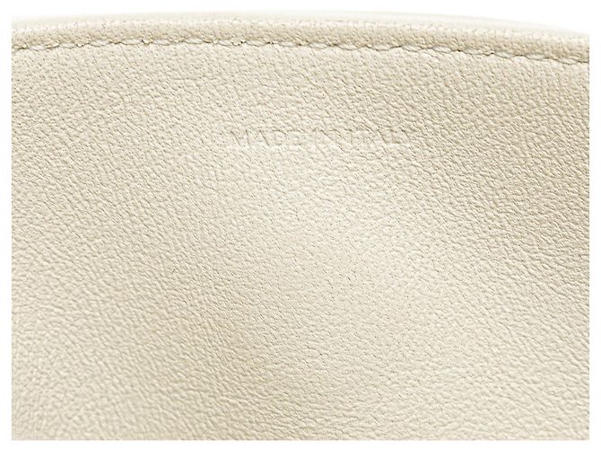 Céline Celine Bolsa transversal triangular em couro de bezerro liso branco com logo - vista 7