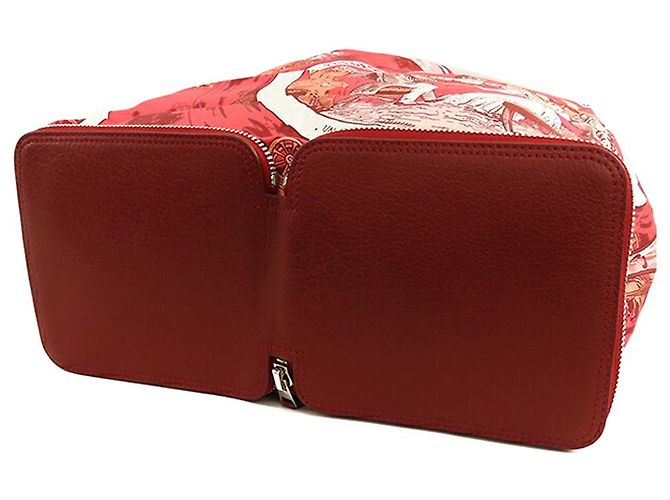 Hermès Rote Jeu des Omnibus und Dames Blanches Seidentasche - Ansicht 3
