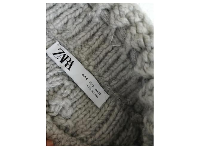 Zara Pullover Grau Blumenstickerei Oversize S - Ansicht 4