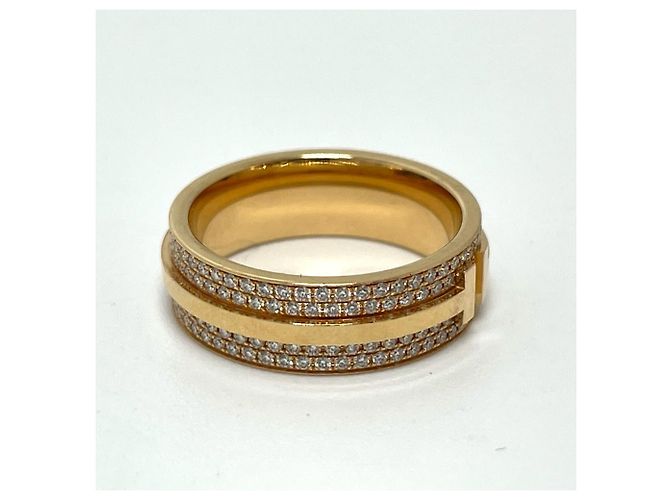 Tiffany & Co Anello Tiffany T Due Larghezza Pavé di Diamanti Rosa - vista 3