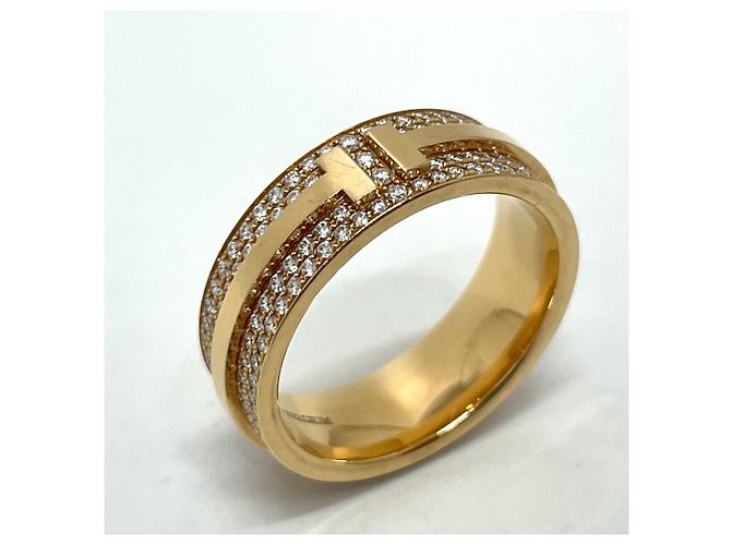 Tiffany & Co Anello Tiffany T Due Larghezza Pavé di Diamanti Rosa - vista 8