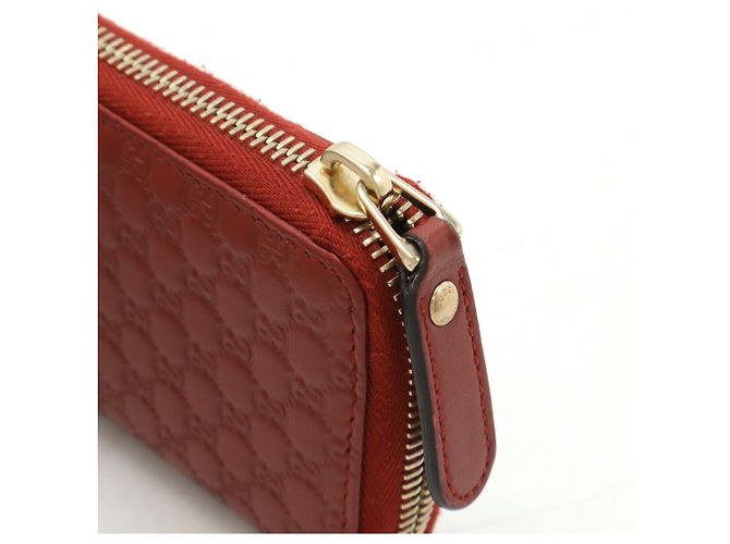 Monedero de cuero Microguccissima de Gucci Roja - vista 4