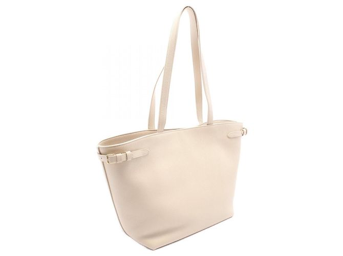 Céline Celine Cuir Triomphe Medium Anais Tote Bag Leder 116853ENY02PA Weiß Roh - Ansicht 2