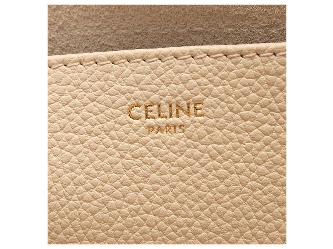 Céline Celine Cuir Triomphe Medium Anais Tote Bag Leder 116853ENY02PA Weiß Roh - Ansicht 4