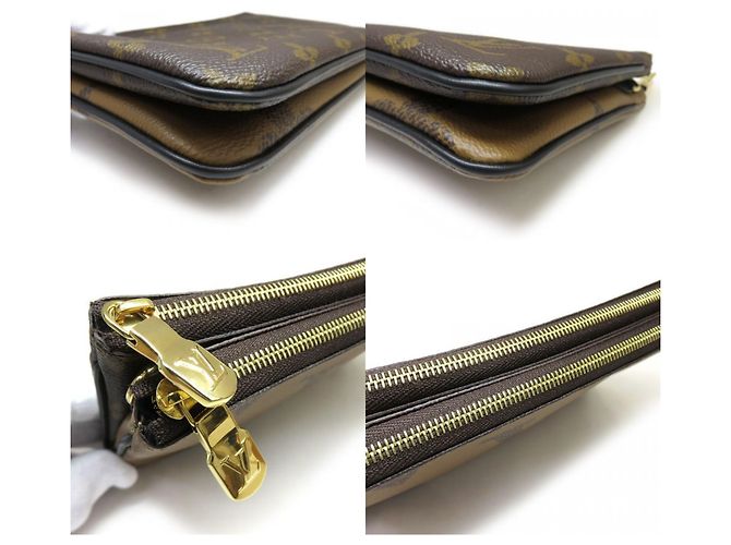 Pochette Double Zip Monogramma Gigante Louis Vuitton Marrone - vista 5