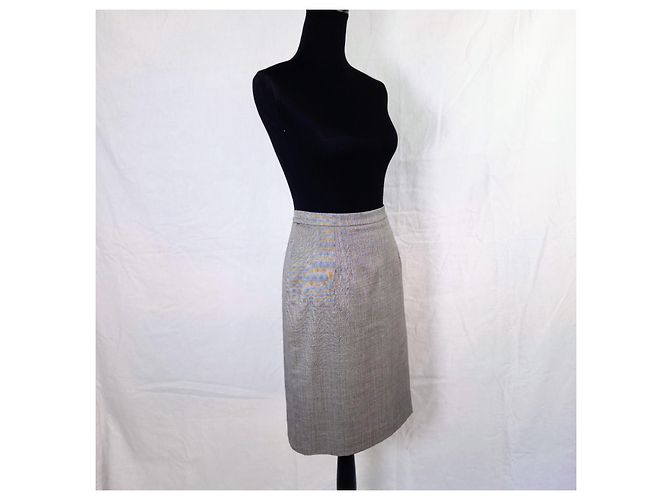Vestido gris de lana y seda Christian Dior - vista 4