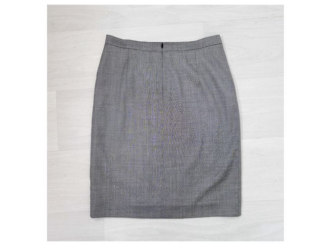 Vestido gris de lana y seda Christian Dior - vista 7