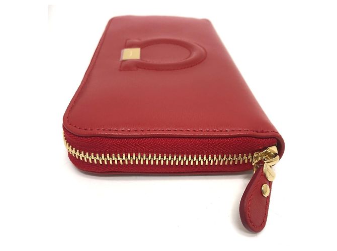 Cartera larga de cuero rojo Gancini de Salvatore Ferragamo Roja - vista 4