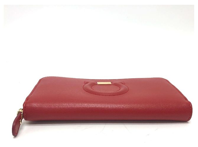 Cartera larga de cuero rojo Gancini de Salvatore Ferragamo Roja - vista 5