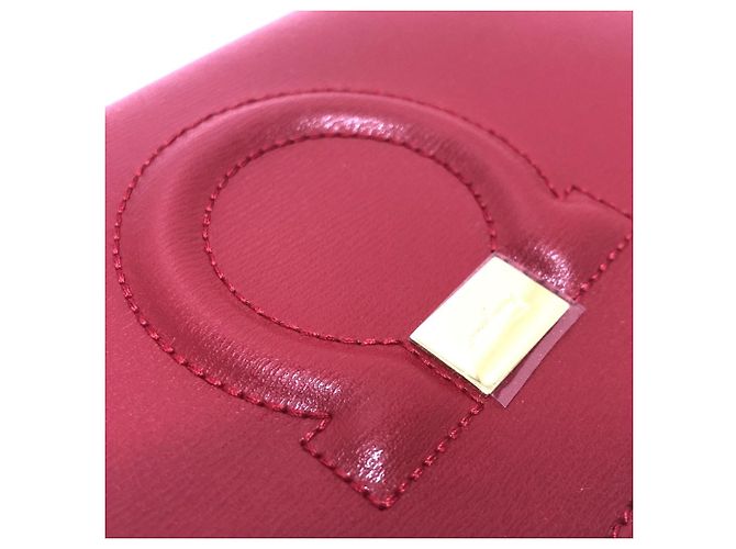 Cartera larga de cuero rojo Gancini de Salvatore Ferragamo Roja - vista 7