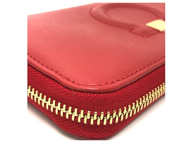 Cartera larga de cuero rojo Gancini de Salvatore Ferragamo Roja - vista 8