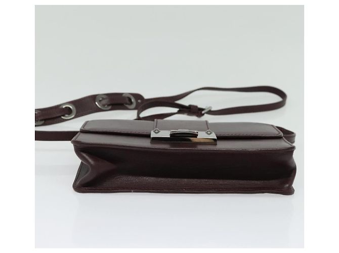 Jimmy Choo Borsa a mano in pelle bordeaux argento Auth BA5034 Bordò - vista 11