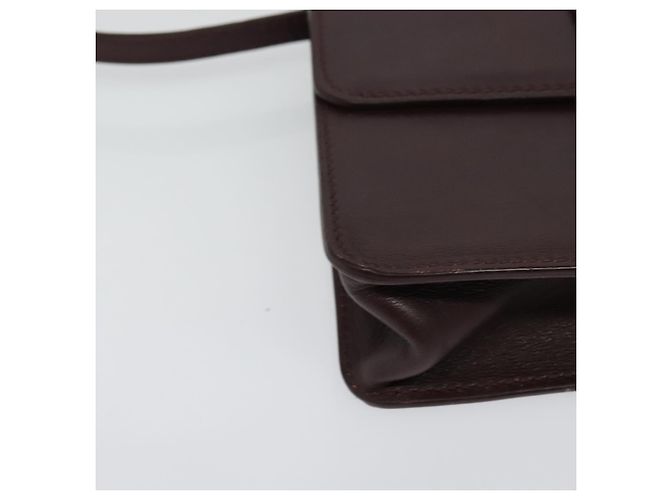 Jimmy Choo Borsa a mano in pelle bordeaux argento Auth BA5034 Bordò - vista 12