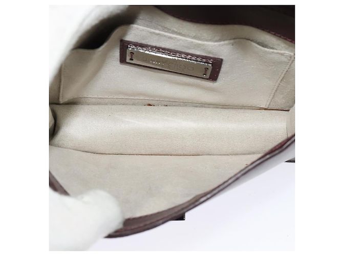 Jimmy Choo Borsa a mano in pelle bordeaux argento Auth BA5034 Bordò - vista 19