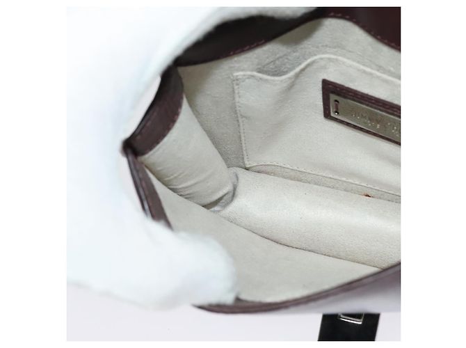 Jimmy Choo Borsa a mano in pelle bordeaux argento Auth BA5034 Bordò - vista 21